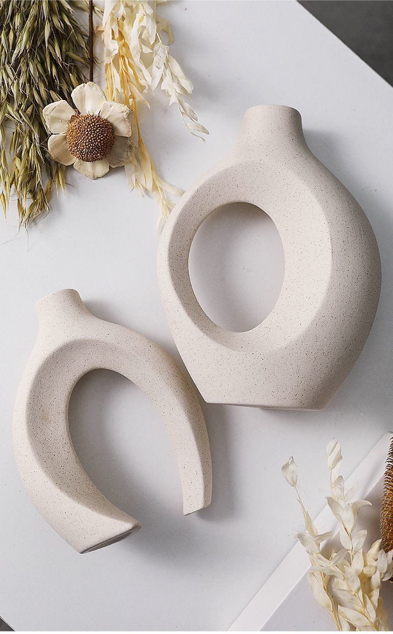 Nordic-style ceramic vases and flower arrangements, high-end and niche living room entrance hall home decoration vases and ceramic flower vases pic 5