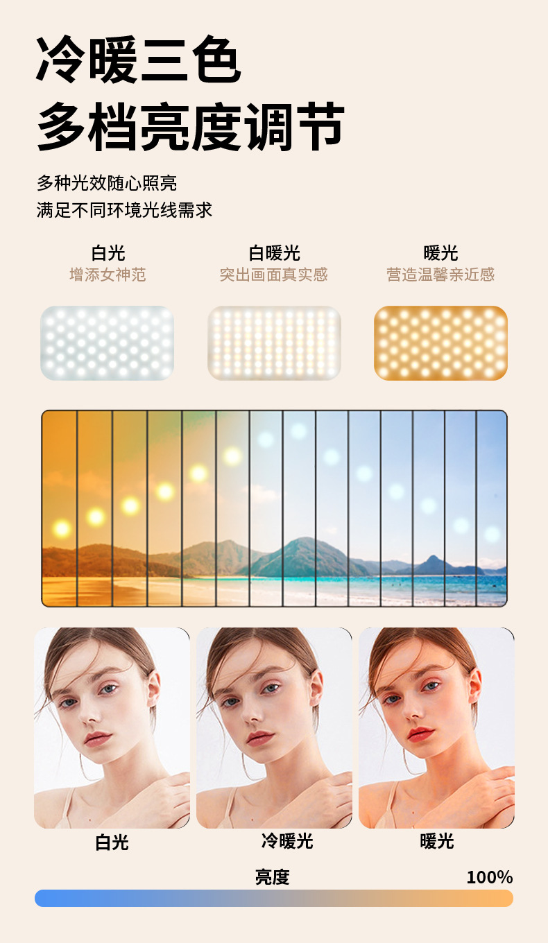 手机补光灯摄影灯服装灯棒柔光拍摄辅助灯详情6