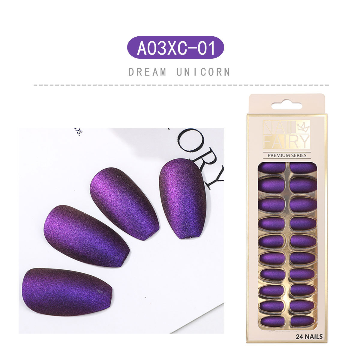 New product: Dazzling matte ballet nails, wearable nail art, finished nail pieces, matte coffin nails, 24 pieces of nail art pieces, fake nails pic 5