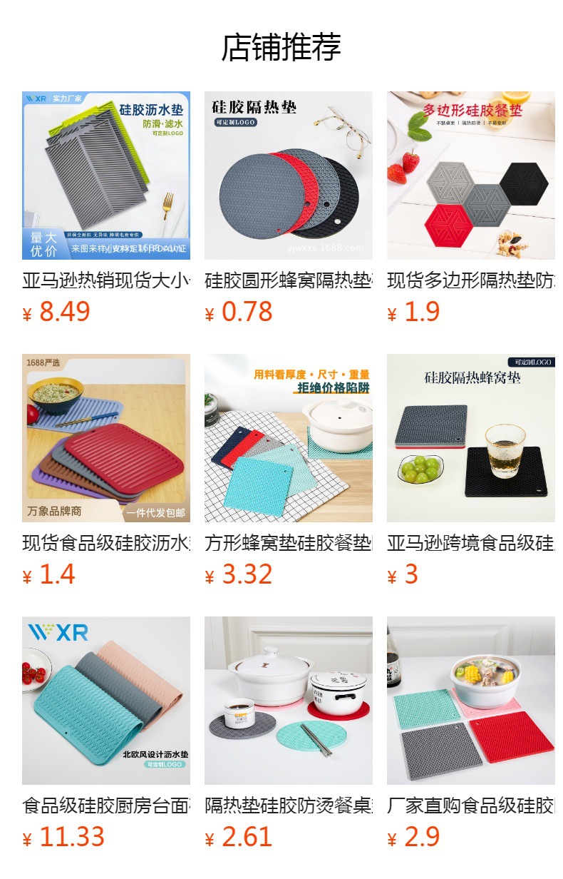 跨境食品级硅胶耐高温蜂窝隔热垫杯垫圆形锅垫厨房餐垫防滑垫加厚详情1