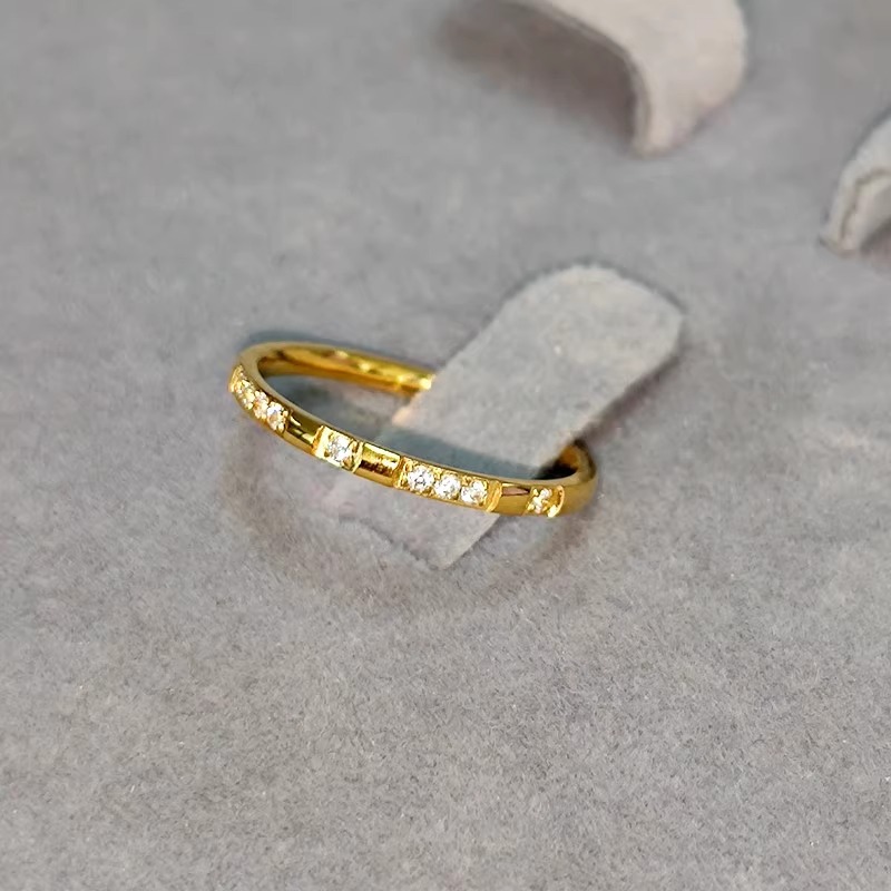 Pareja anillo anillo de nicho diseño de toda la vida diamantes diamantes influencer no perder color titanio acero anillo accesorios para mujeres dedo índice pic 2