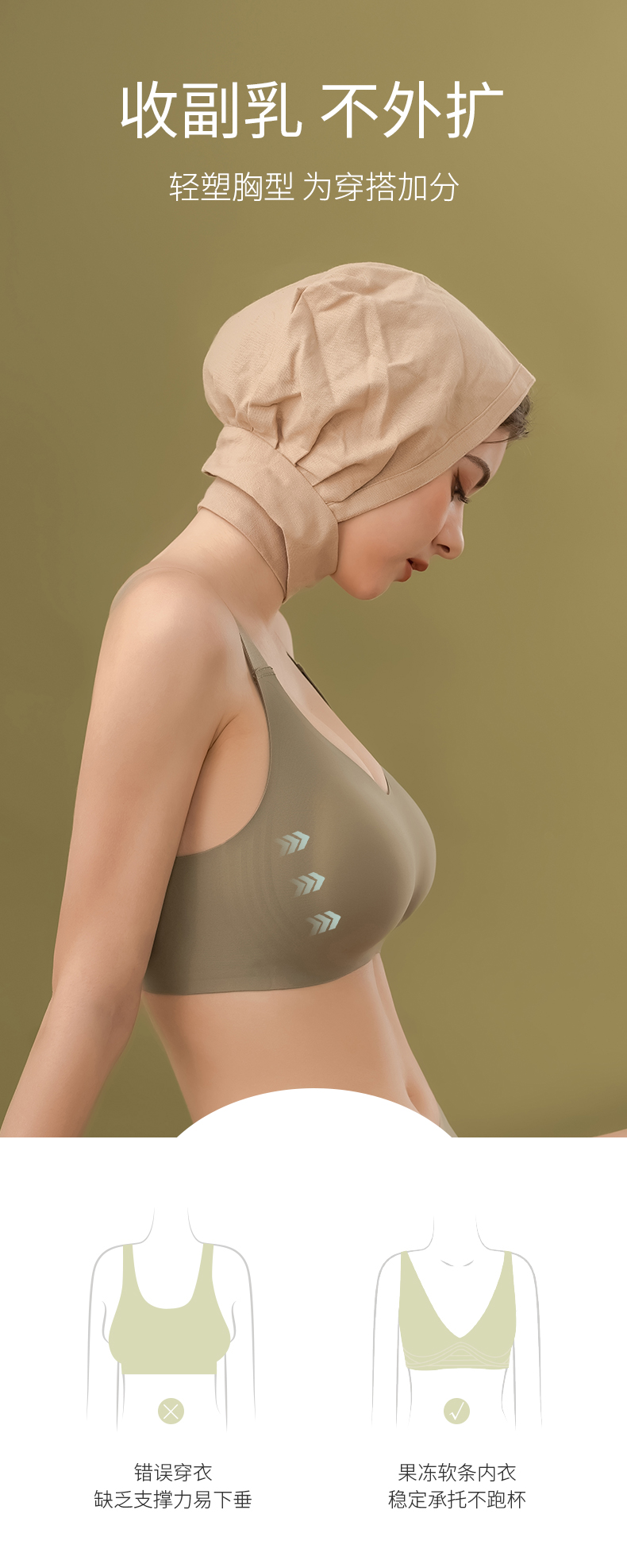 无痕防下垂聚拢调整型收副乳大码大胸显小胸运动内衣女薄款文北秦详情10