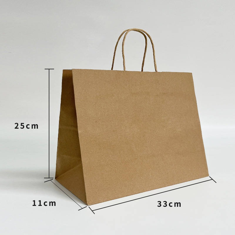 In-stock thickened kraft paper bags, gift handbags, takeout food packaging bags, souvenir paper bags, logo printing pic 13