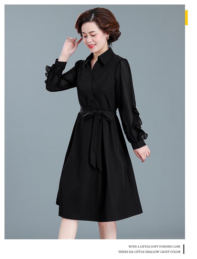 结婚宴礼服喜婆婆妈妈秋装连衣裙中年长裙中老年女春秋季裙子详情16