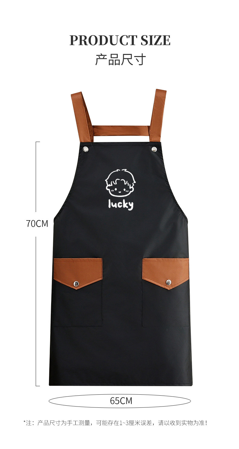 Korean waterproof shoulder strap apron, kitchen home oil-resistant cooking waist, no-wash, catering, work clothes for cooking and baking, printed apron, sleeveless for women pic 6