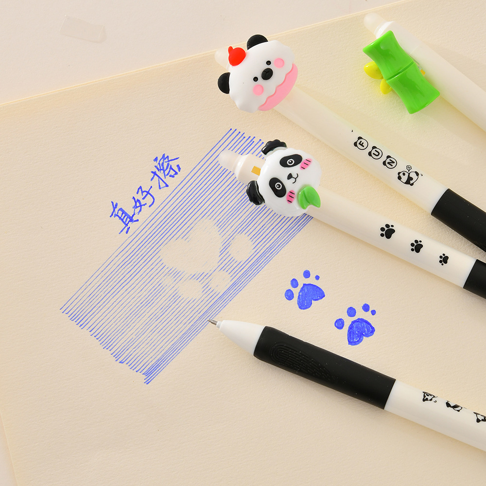 Chenxi Little Panda Erasable Pen ST0.5mm, smooth writing tip, crystal blue erasable gel pen, special for students pic 21