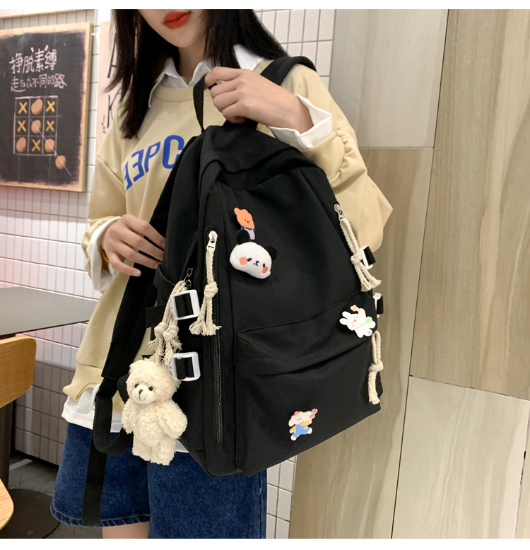 2024新款书包女生韩版高中生初中生双肩包可爱大容量ins简约书包详情11