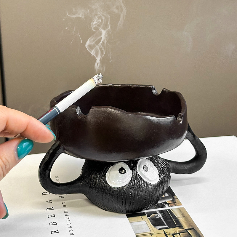创意煤球烟灰缸摆件家用高端大气上档次办公室桌面防飞灰烟灰缸详情5
