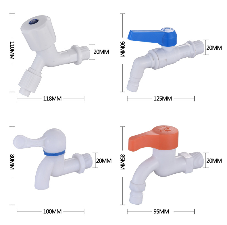 Wholesale of 4-point plastic faucets for household wall-mounted washing machines, quick-opening faucets and spouts, 4-point single manufacturers pic 45