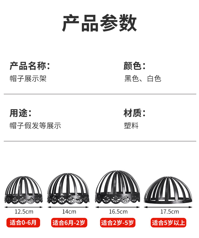 帽子架成人帽撑帽子支架展示架母婴店帽架帽托塑料棒球帽托架批发详情6