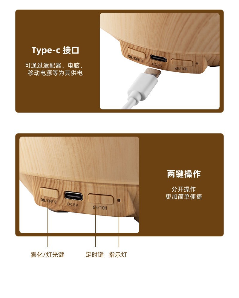 New small flame aroma diffuser, desktop silent air humidifier, super thick fog volume ambient light aroma diffuser wholesale pic 14