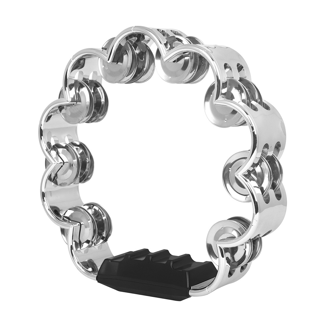 Ciruela de acero inoxidable campana de mano doble anillo de tambor de flores instrumentos de percusión música prop niños danza doble fila campana pic 7