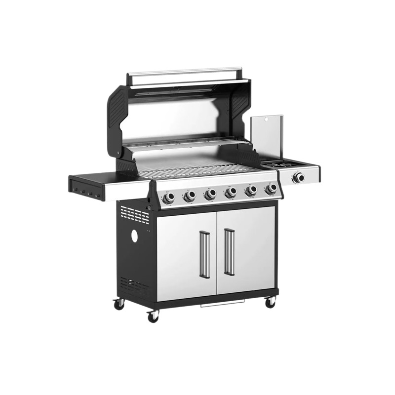 Outdoor courtyard gas barbecue grill, household multi-functional stainless steel grill, barbecue with side burner, ATLAS brand pic 6
