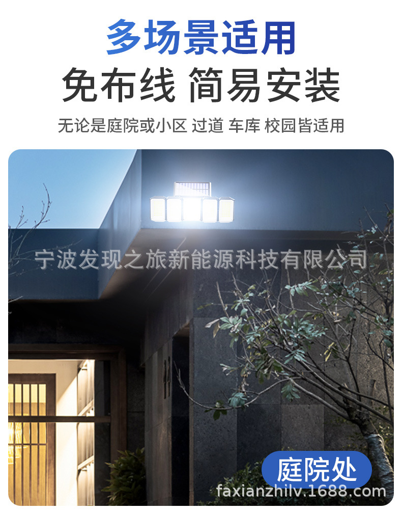 Cross-border new solar lamps, outdoor garden lamps, human-sensing garage street lamps, household fence solar wall lamps pic 14