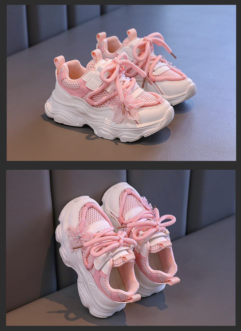 女童运动鞋网面老爹鞋2024秋季新款儿童软底跑步鞋中大童透气网鞋详情11