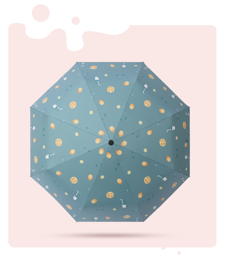 三折日系自动黑胶小清新遮阳伞折叠创意花色雨伞广告雨伞加印logo详情15