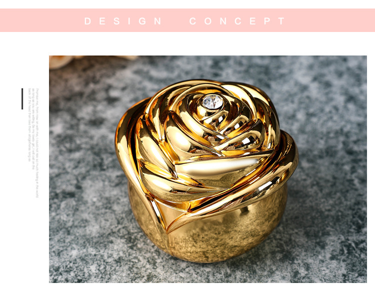 欧式金属玫瑰花苞首饰盒项链戒指盒高档结婚求爱珠宝盒精致收纳盒详情6