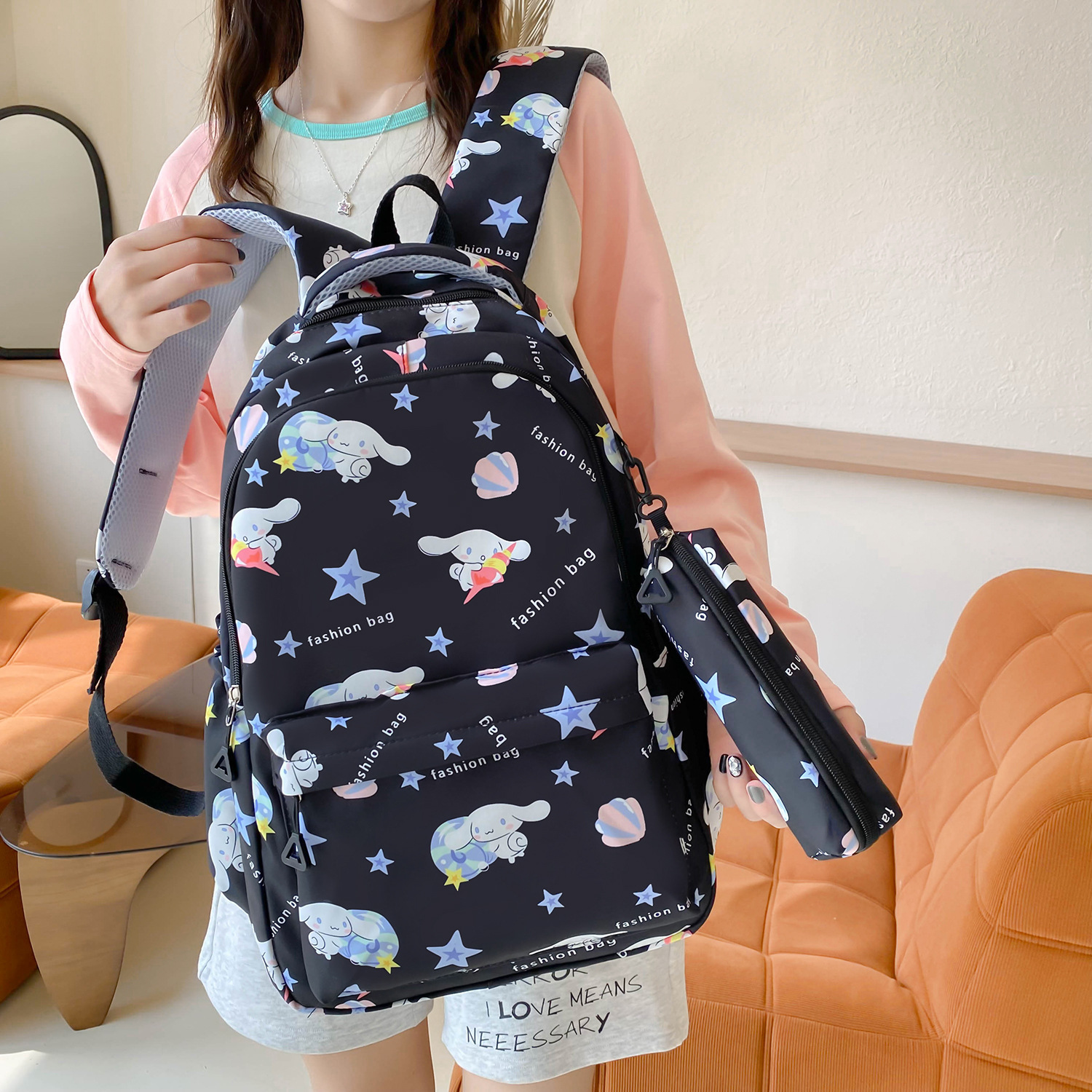 Two-piece backpack for girls in school, lightweight and lightweight bag for students in grades 3 to 6, schoolbag for junior high school students pic 33