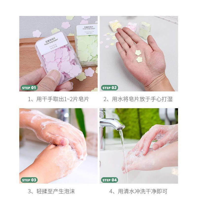 Portable antibacterial hand soap tablets, portable hand flower tablets, moisturizing soap tablets. Carry them with you for travel, business trips, and outdoor cleaning pic 5