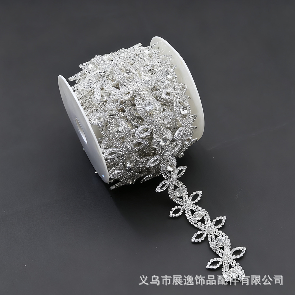 水钻链条手缝钻diy饰品爪链服装辅料钻饰花式码链钻链条配件批发详情7