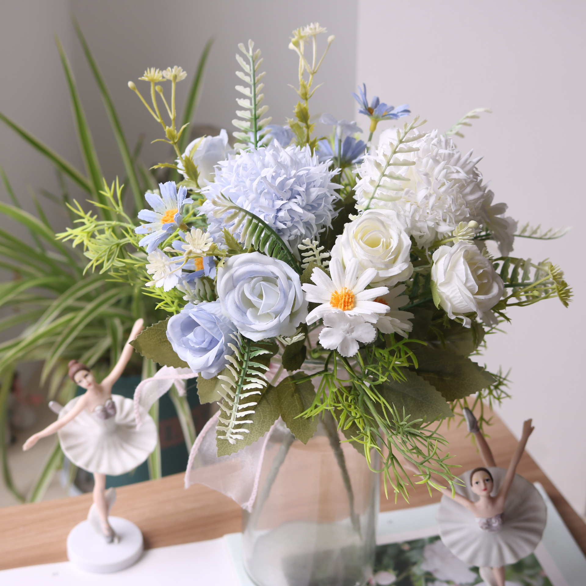 仿真花刺球玫瑰组合森系田园雏菊小把束家居装饰手工帽子头饰配件详情9