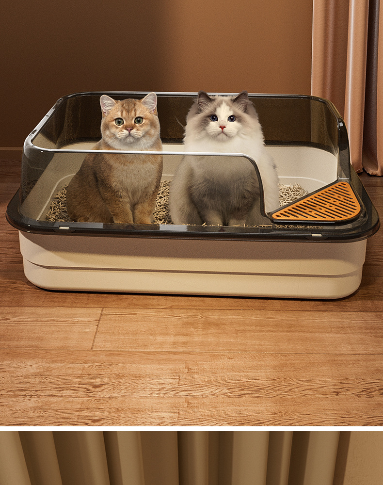 Wholesale from the original manufacturer of extra-large cat litter boxes with splash prevention, semi-enclosed cat toilets and extra-large open cat litter boxes pic 5