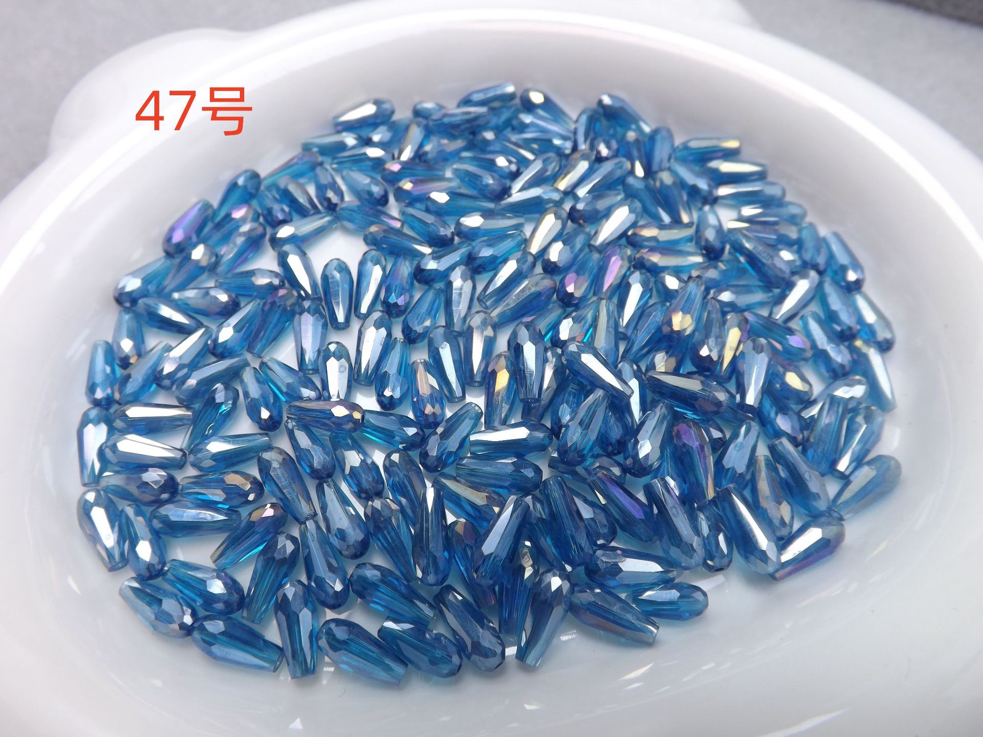 4mm*9mm长水滴人鱼泪晶晶diy水晶饰品配件玻璃珠子长水滴晶晶配件详情29