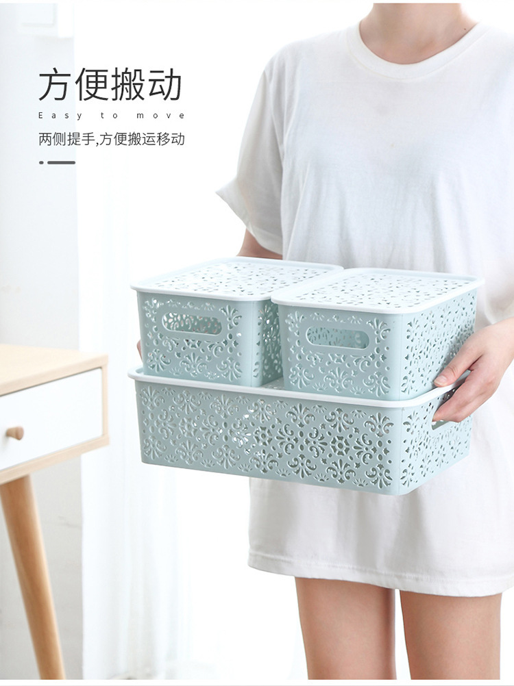 Desktop storage box, plastic cosmetics, hollowed-out drawer, office desk storage rack, desktop skin care product storage box pic 9