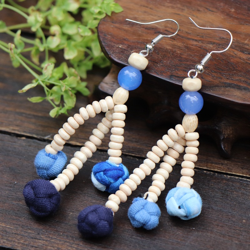 民族特色布艺扎染耳环时尚民族风女大理丽江舞台舞蹈饰品配饰批发详情18