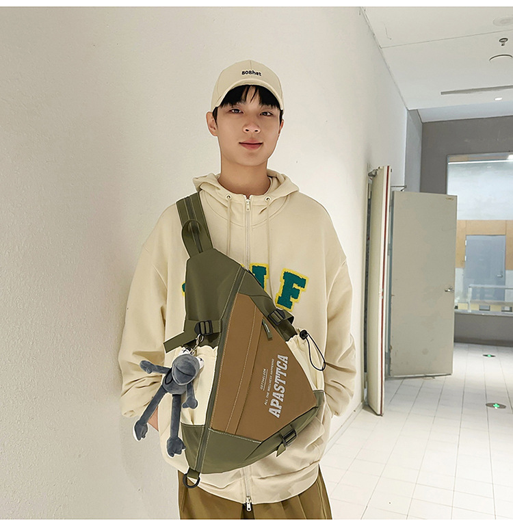 日系工装胸包男士潮牌尼龙运动休闲大容量单肩包机能斜挎包双肩包胸包多功能包包外贸箱包男包女包详情18