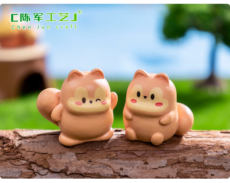 Micro-landscape creative, cute little squirrel drilling tree holes, diy garden landscaping decorations, hanging accessories, mini trinkets pic 43