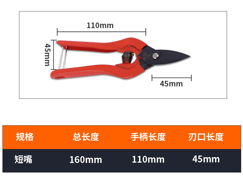 韩国剪刀多用途工业铁皮电子剪刀厂家批发园林弹簧剪直头修枝剪详情12