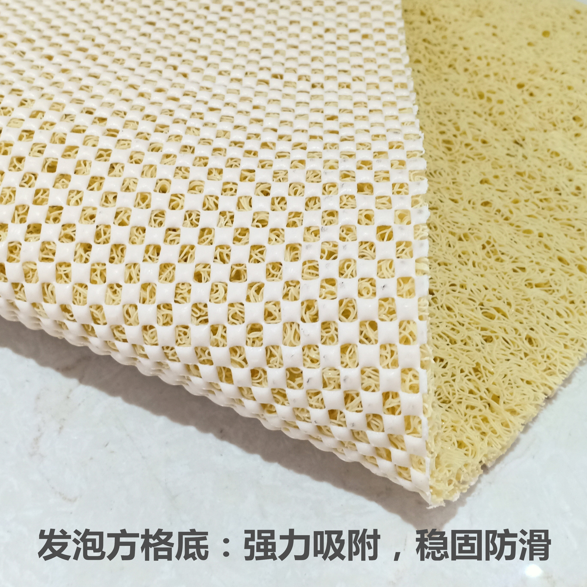 跨境亚马逊热销丝圈易打理浴室淋浴防滑脚垫浴缸镂空透水地毯跨境出口厂家供应烫字丝圈地垫五色可选酒店客厅脚垫地毯pvc入户地详情8
