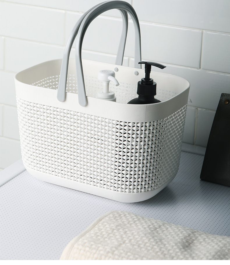 Japanese-style bath basket, portable bath basket, bathroom plastic washbasin storage basket, draining bath basket, bath storage basket pic 22