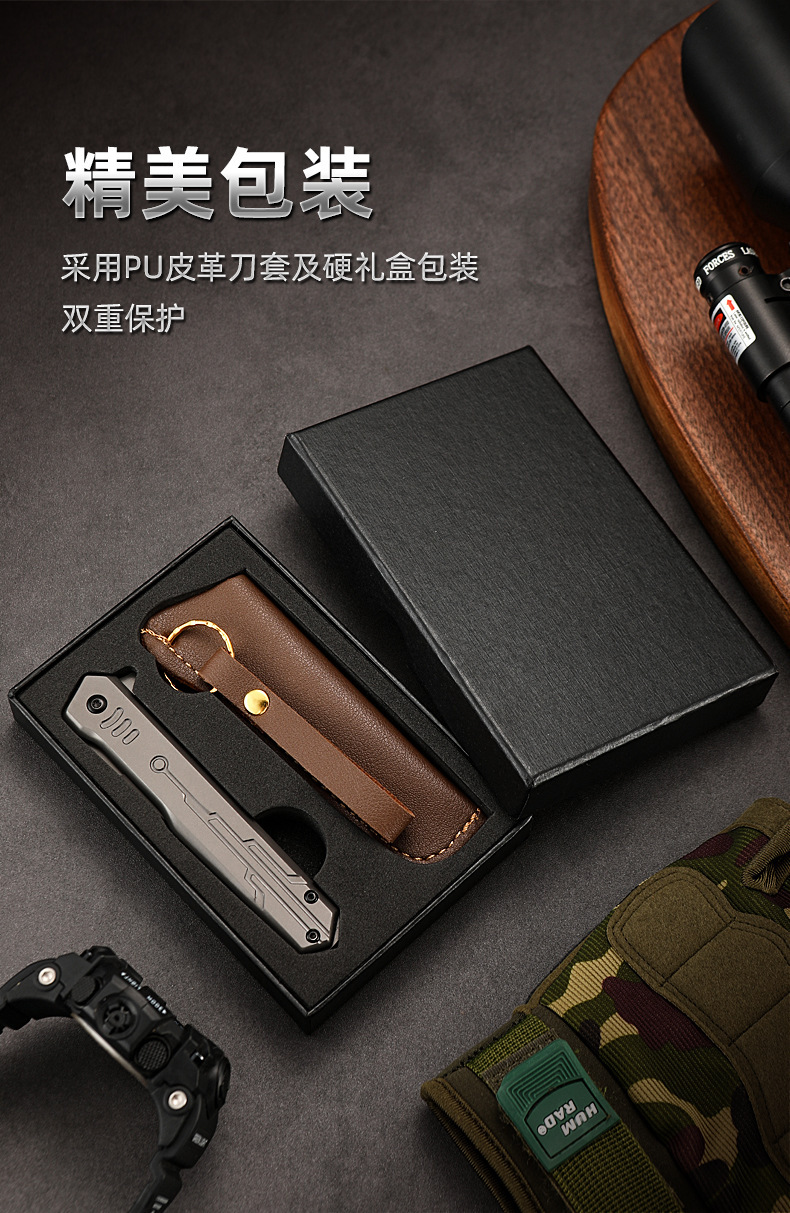 Outdoor camping high-hardness m390 self-defense knife, quick-release stainless steel wholesale folding knife, portable tactical folding knife, creative outdoor equipment pic 9