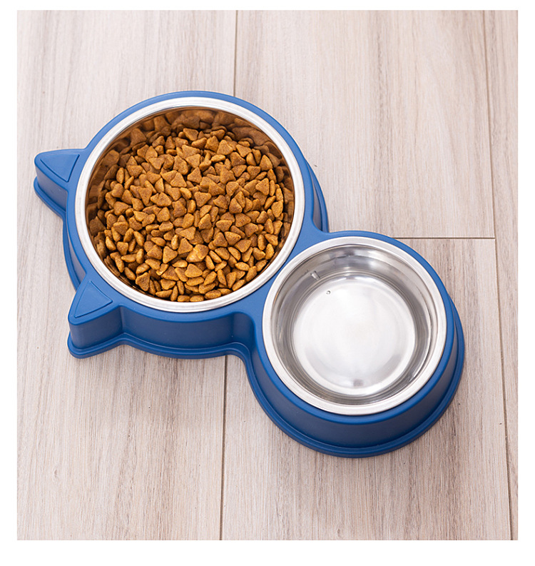 Rongka Pet Cross-border Dog Bowl, dog Basin, Cat Bowl, cat food Basin, dog anti-knock Double Bowl, cat and Small and medium-sized dog drinking and feeding integrated pet double bowl pic 12