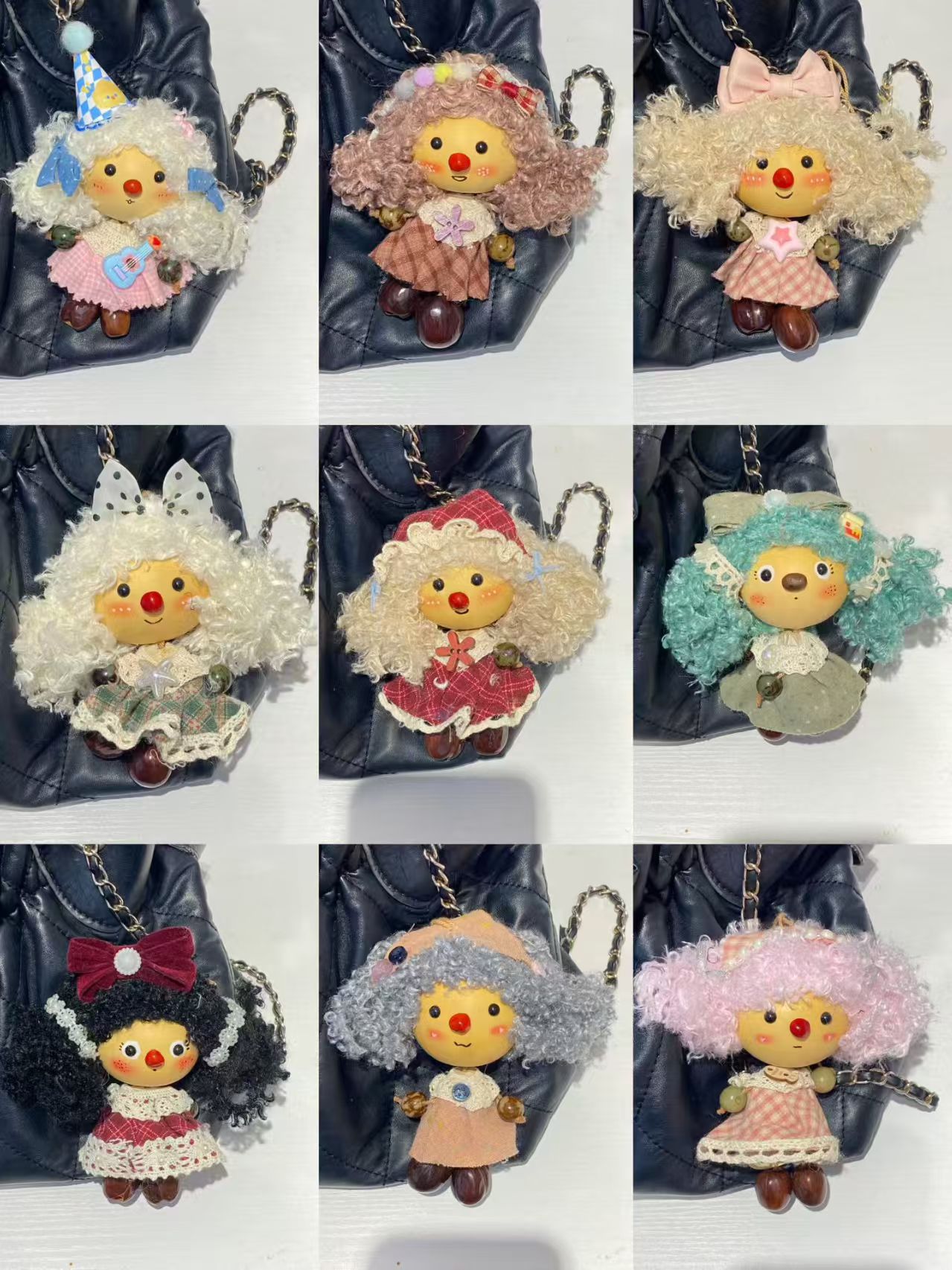 豆荚娃娃手工diy材料包果壳铃挂饰印尼果壳娃娃成品手摇解压风铃详情17