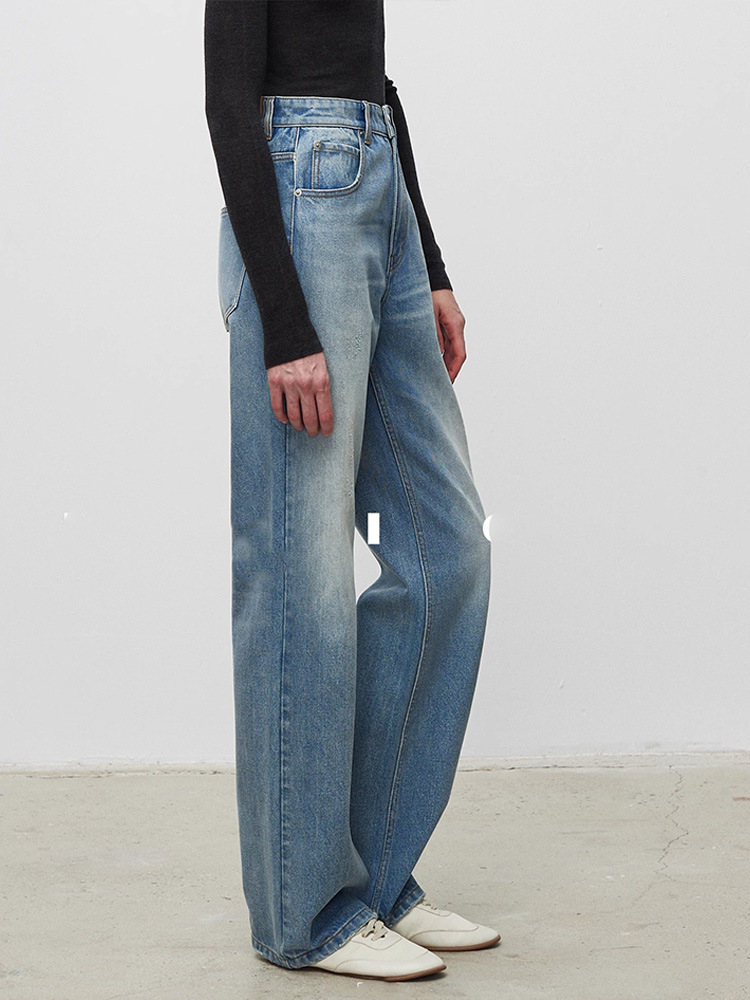 小众极简2025年春秋强推棉质牛仔裤女筷子腿显瘦休闲直筒裤长裤子详情9