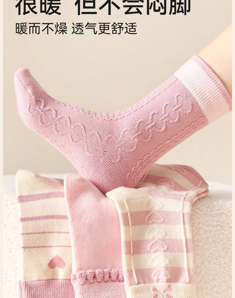 女童袜子冬季加厚羊毛高筒袜儿童秋冬无骨保暖袜女孩长筒羊毛袜冬详情11
