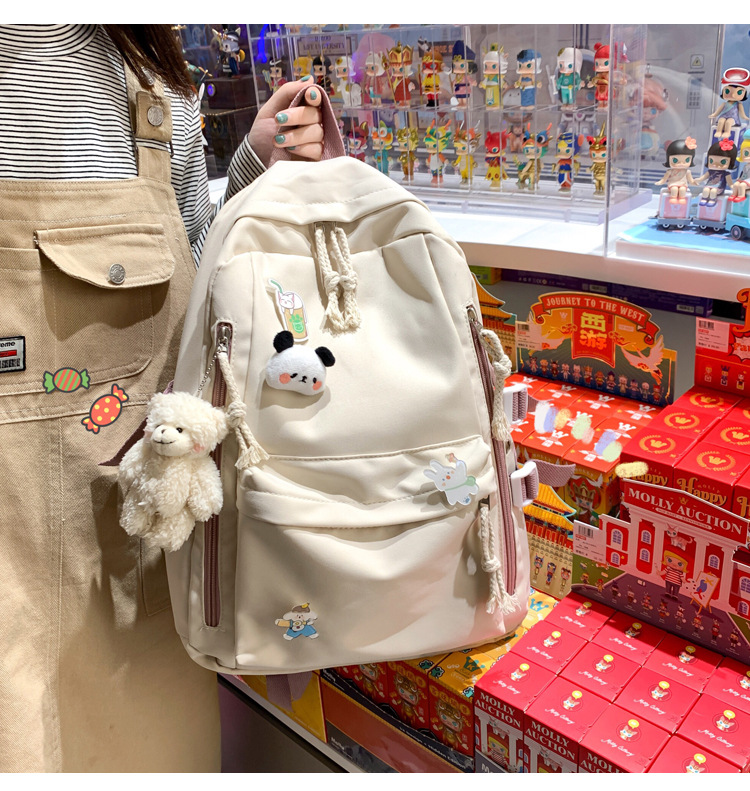 2024新款书包女生韩版高中生初中生双肩包可爱大容量ins简约书包详情14