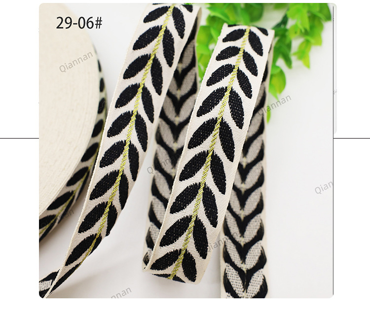 25mm jacquard cotton woven straps, leaf and rattan thickened canvas belts, bags, backpacks, shoes and hats, decorative accessories, direct supply from the manufacturer pic 4