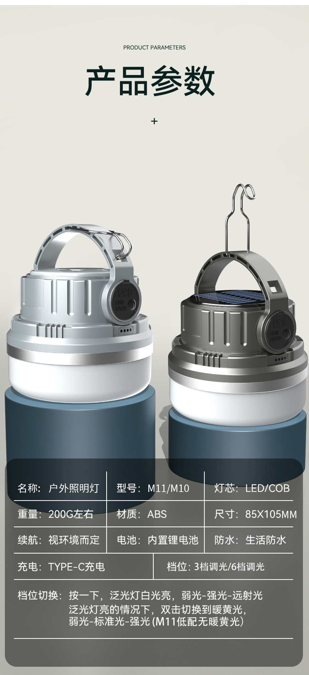 Cross-border solar camping lamps, multi-functional camping tent lamps, horse lanterns, rechargeable portable lamps, household bulb lamps pic 21