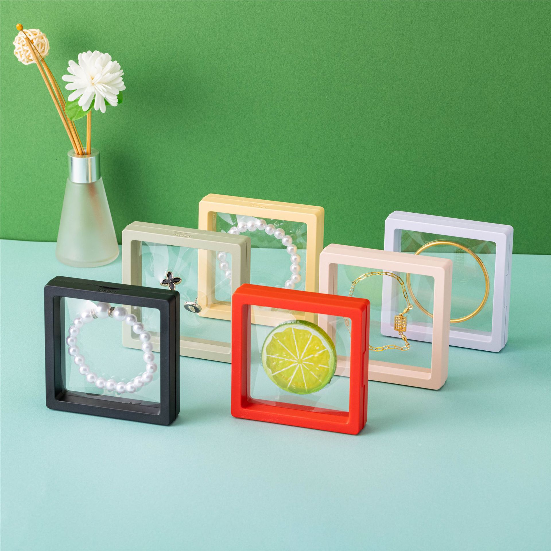 高密封性PE膜首饰盒包装高级感耳钉手串珠宝防氧化收纳展示悬浮盒详情18