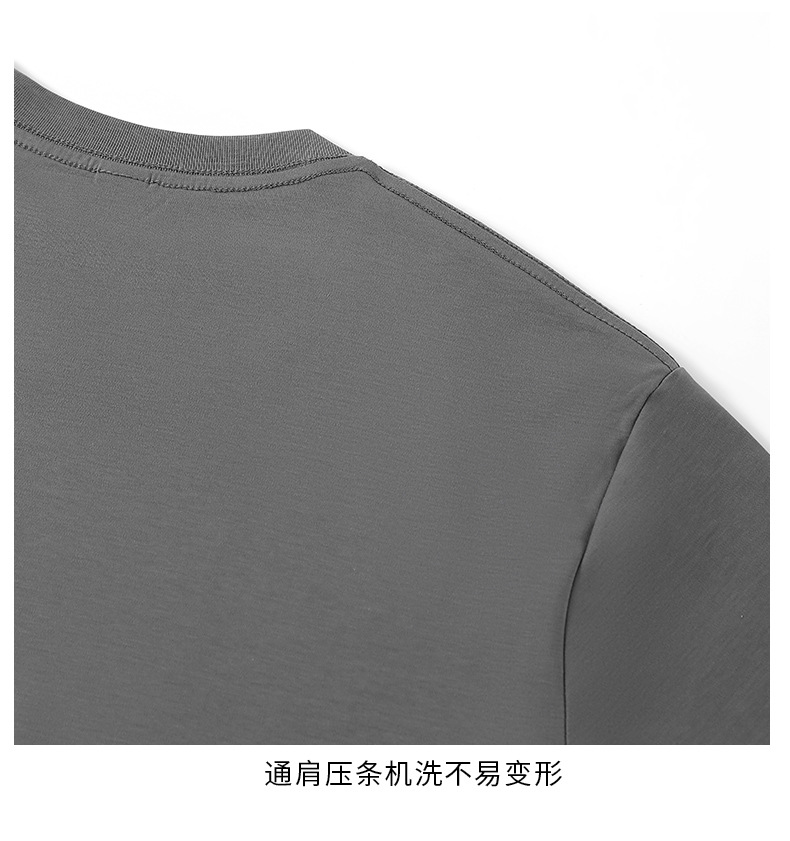 Cotton short-sleeved T-shirt for men, Spring/Summer 2025, cool half-sleeved ice silk pure white loose T-shirt pic 12