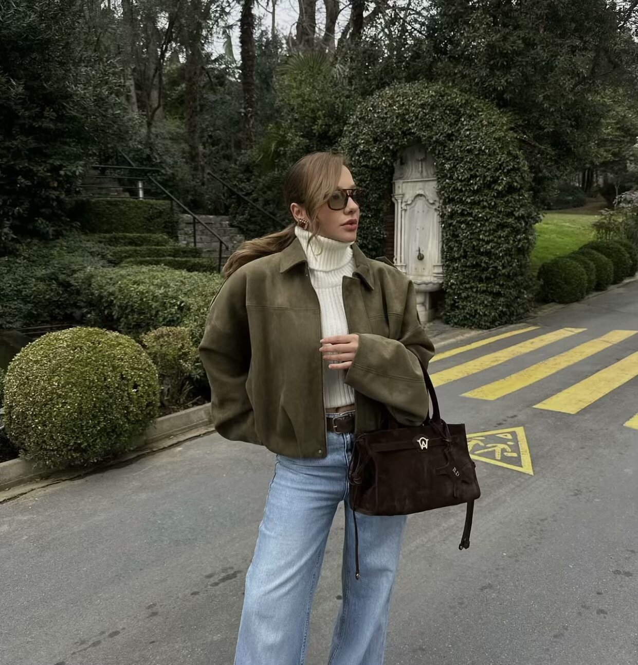 速卖通跨境批发欧美女装2025时尚飞行员夹克蝙蝠袖拉链休闲上衣详情20