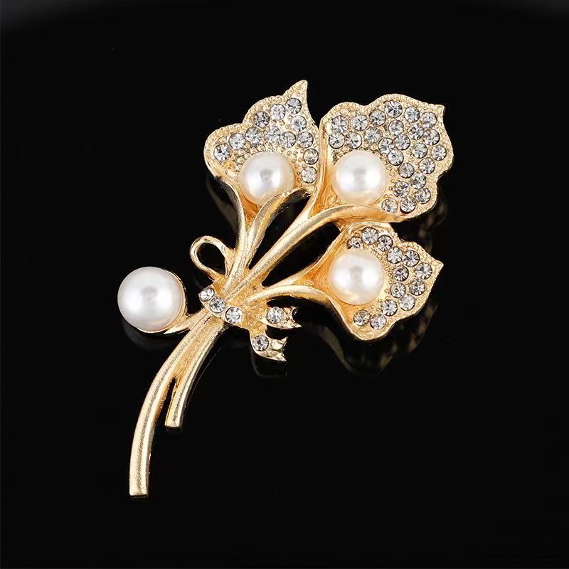 韩版质感胸针女高级感合金胸花轻奢小众镶钻固定防走光别针大衣饰详情3