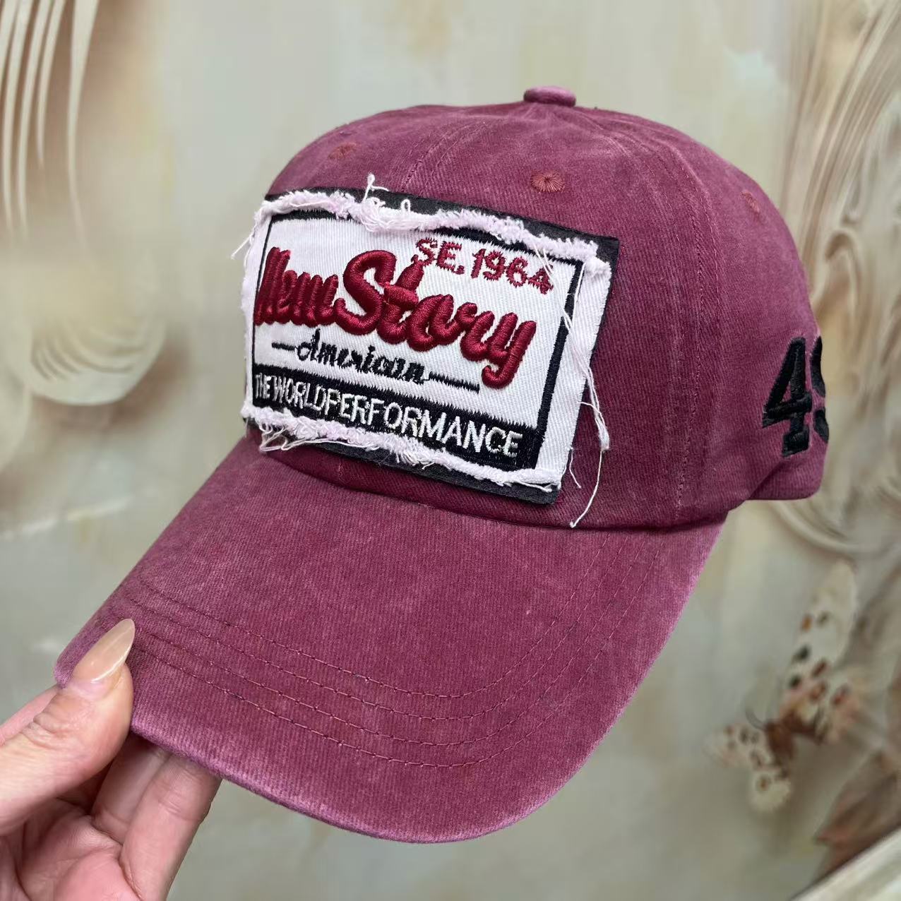 嘻哈棒球帽批发新款休闲百搭牛仔布做旧鸭舌帽字母刺绣现货棒球帽详情22