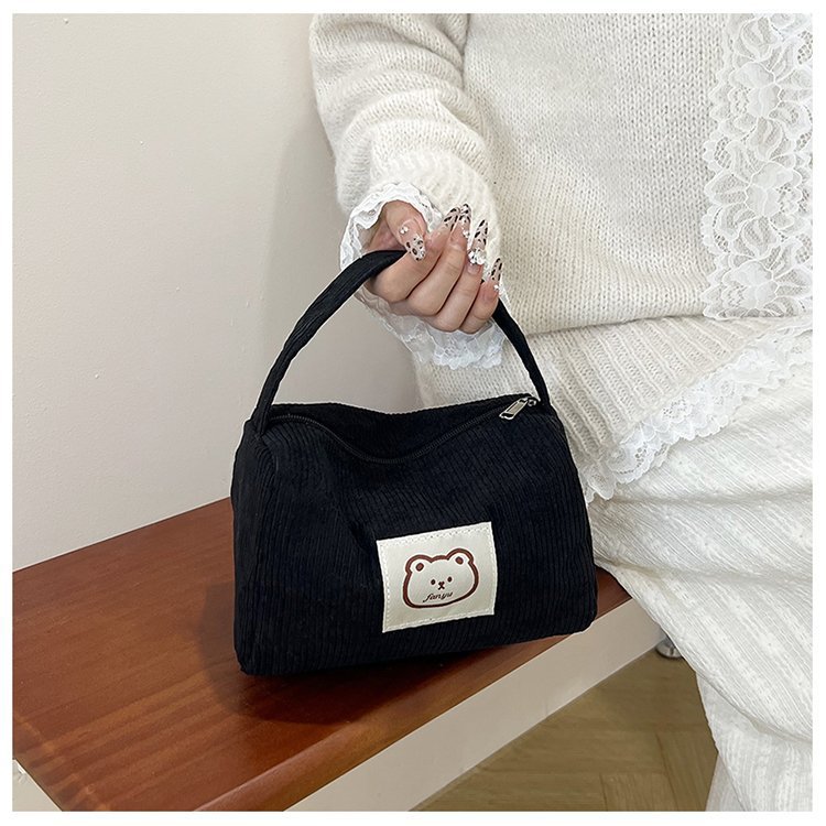A new large-capacity corduroy bag for women, a versatile single-shoulder crossbody bag for autumn and winter, and a high-end pillow bag for women pic 13