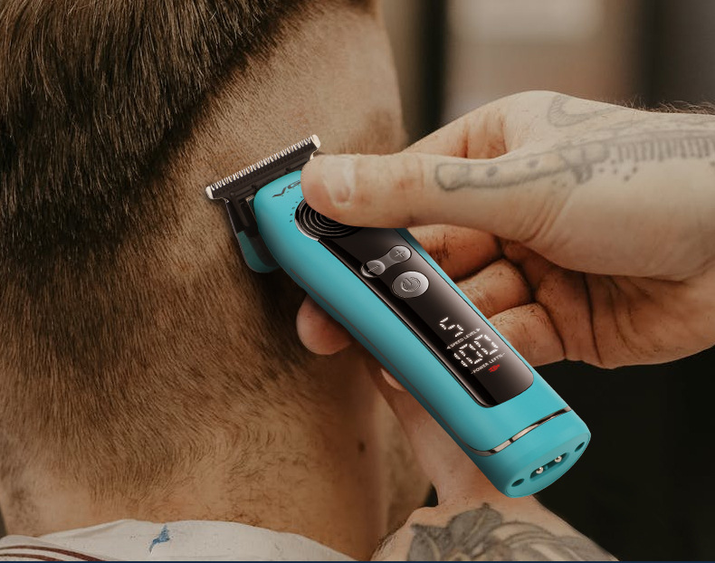 VGR299 Cross-border new electric hair clipper with digital display, suitable for home use in hair salons, featuring engraving and cutting of oily hair, and professional high-speed push cutting pic 3