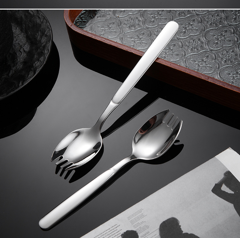 316不锈钢叉勺一体两用创意长柄沙拉勺意面叉水果叉批发可定LOGO详情8